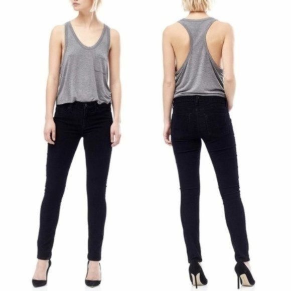 Hudson Black Nico Super Skinny Corduroy Pants Soft Stretch Fall Essential - Picture 1 of 8
